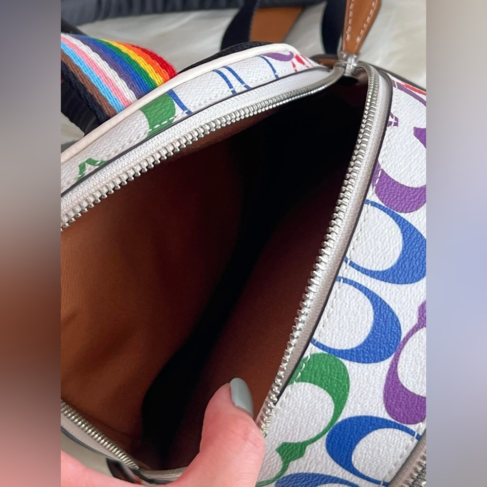CK377- Coach Mini Court Backpack in Rainbow Signature Canvas - Picture 10 of 15